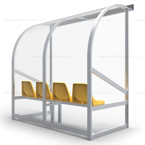 Abri de touche monobloc 4 sièges baquet 